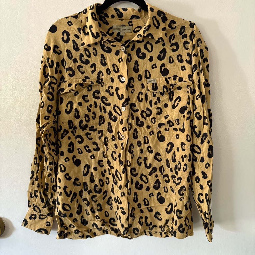 Guess by Georges Marciano Leopard Print Button-Up
